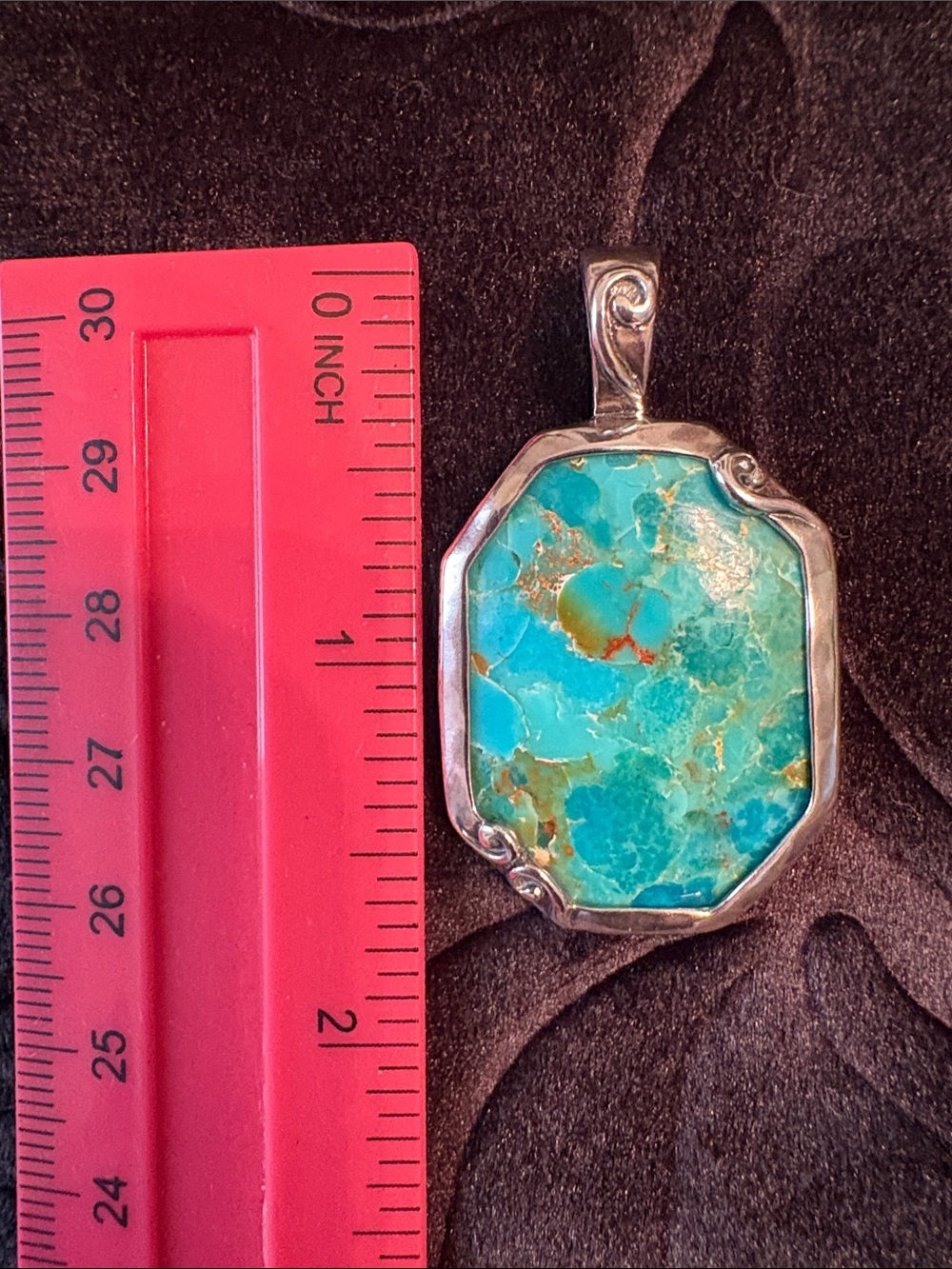 Grace & Heart Blue Turquoise Pendant Set In Sterling Silver (925) - Never Worn - Picture 2 of 9